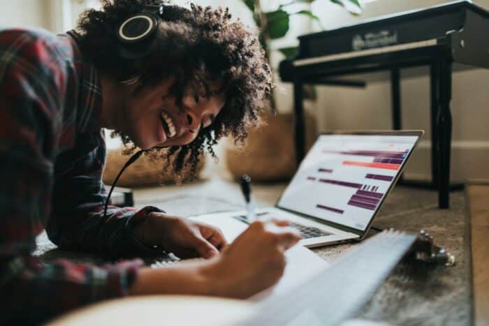 Put on some music, bake something from scratch, or revisit a hobby you loved as a kid. It makes you smile, and smiling is good for your health